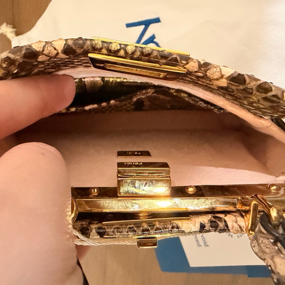 Multi-color FENDI Micro Python Peekaboo GHW Crossbody Shoulder Bag - Picture 8 of 13